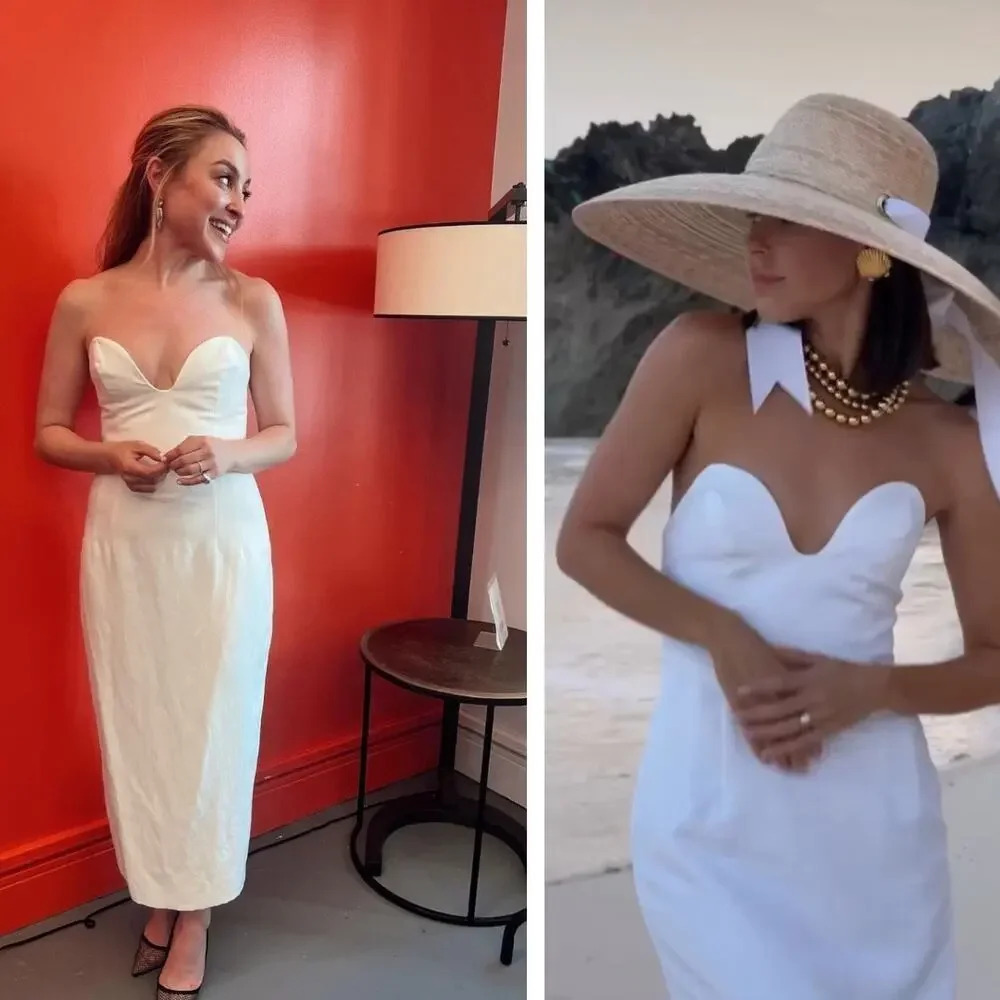Mara Hoffman White Strapless Midi Dress